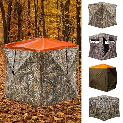 58x58 Inch Blaze Orange Safety Hunting Blind Cover Panels - Waterproof Ground Cover