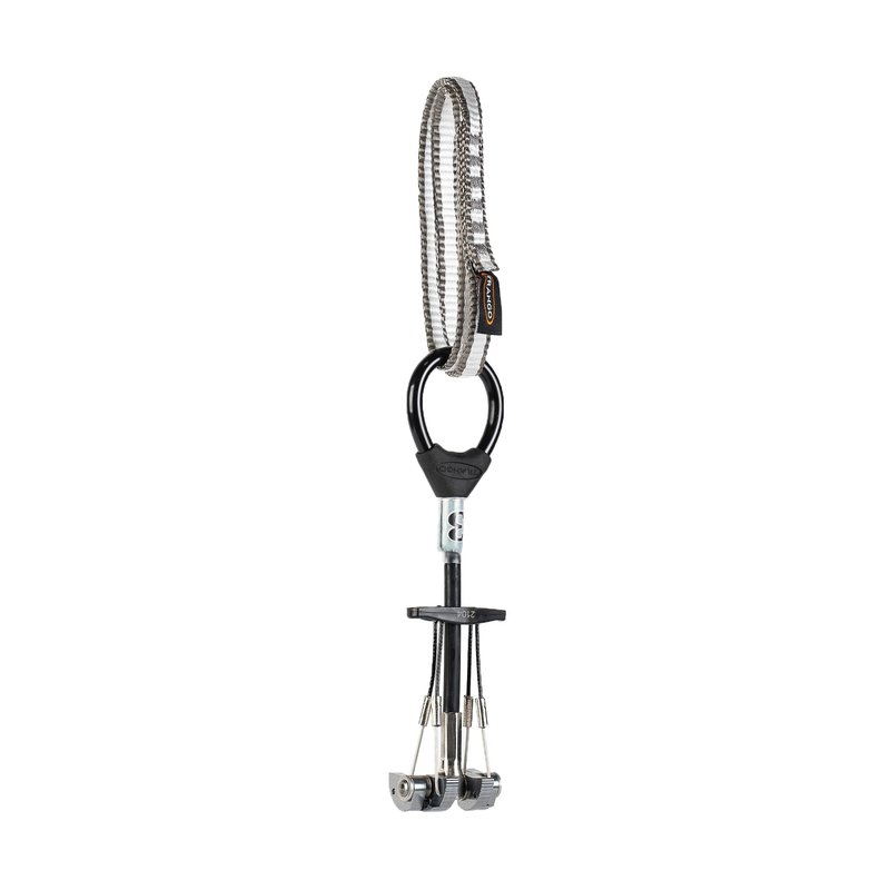 TRANGO Flex Cam w/Flexible Shaft & Extendable Sling (3-Gray, 9kN, 19-27mm) | Rock Climbing Passive Anchor Protection