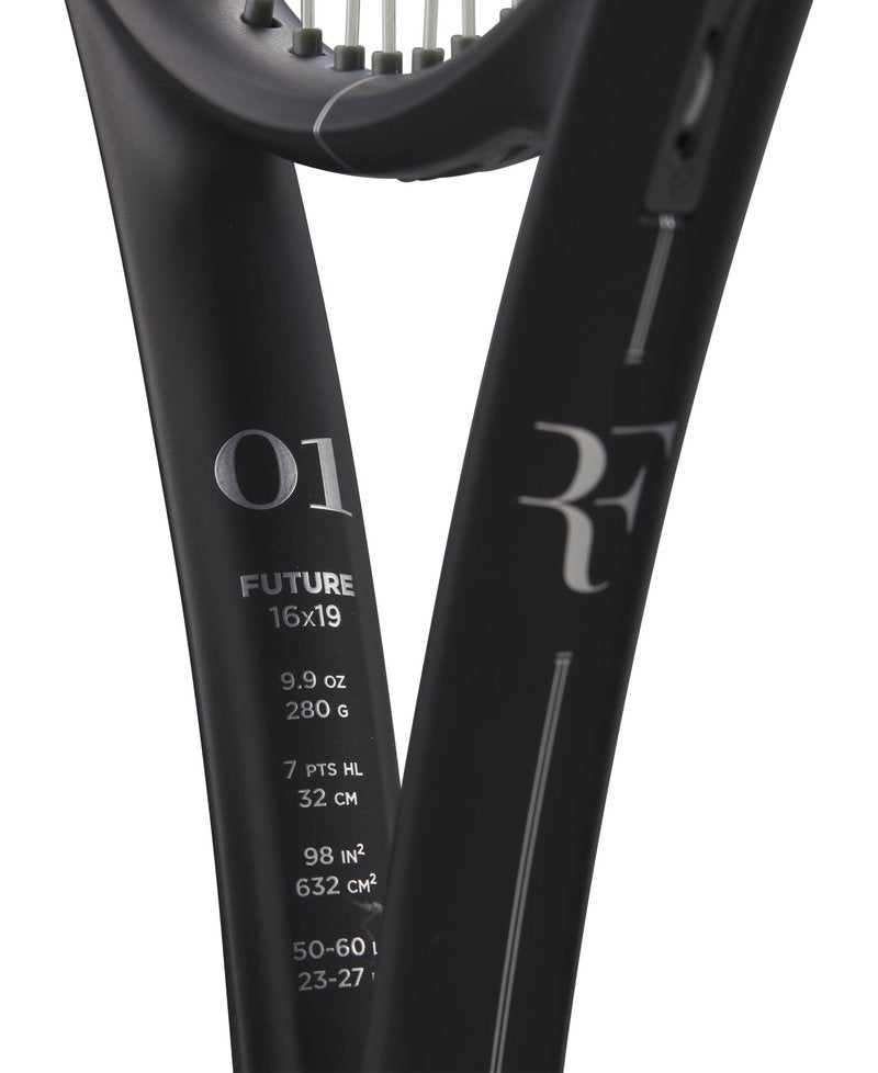 Wilson RF 01 Future Strung Performance Tennis Racket - Grip Size 1-4 1/8", Strung with Sensation 16 Natural at Mid Range Tension