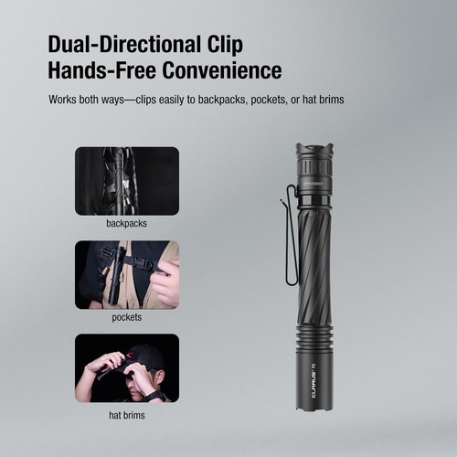 klarus P2 Tactical Pen Light: 1000 Lumens, 886ft Throw – 2AA or USB-C Rechargeable (Battery Included), IPX8 Waterproof, Small EDC Flashlight for Pocket, Office, Home, Security