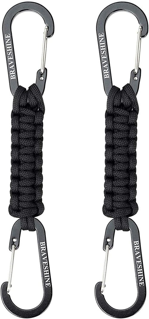 Braveshine Paracord Keychain - Durable Carabiner Clip & D-Ring Lanyard Hook for Keys, Water Bottles, Backpacks