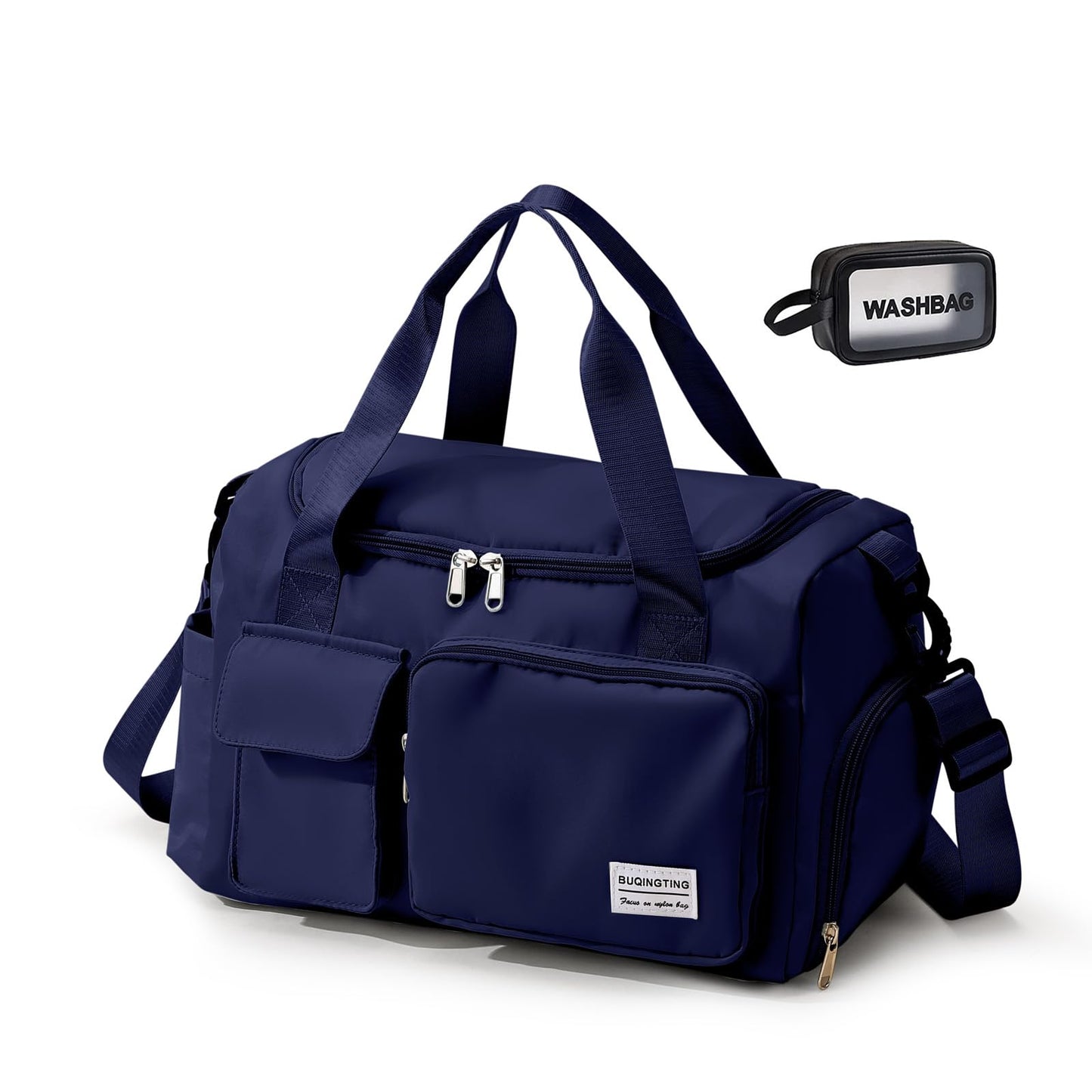 Small Gym Bag for Women, Waterproof Travel Duffle Bag Carry On Weekender Bag with Shoe Compartment & Wet Pocket, Gym Tote Bag for Travel, Workout, Sport