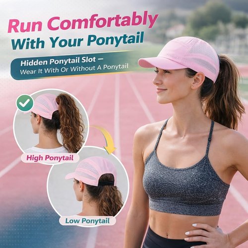 ChicPony™ Women’s Running Hat - Lightweight Cooling Cap with Hidden Ponytail | 2 Sizes Available