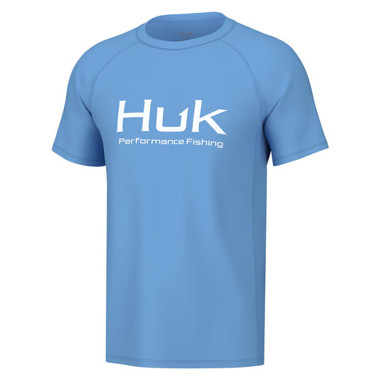 HUK Mens Pursuit Short Sleeve Shirt, Performance Shirt + Sun Protection, Marolina Blue, X-Large