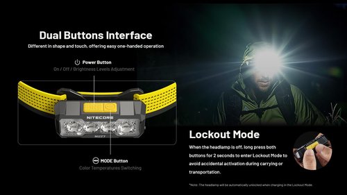 Nitecore NU27 600 Lumens Running Camping Headlamp, USB-C Rechargeable with Warm, Neutral and Cool White Lights, Red Light, Including NitecoreS Sticker (Black)