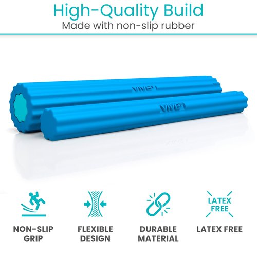 Vive Flex Therapy Bars (3 Pack) - Twist Resistance Hand Grip Strength Trainer for Injury Recovery, Tennis Elbow, Golfers, Tendonitis Pain - Weighted Strengthening Multi Pack