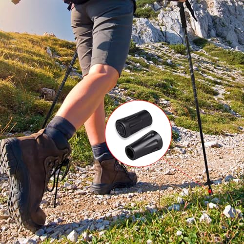 8-Pack Rubber Trekking Pole Tips - 11mm Replacement Walking Stick Caps
