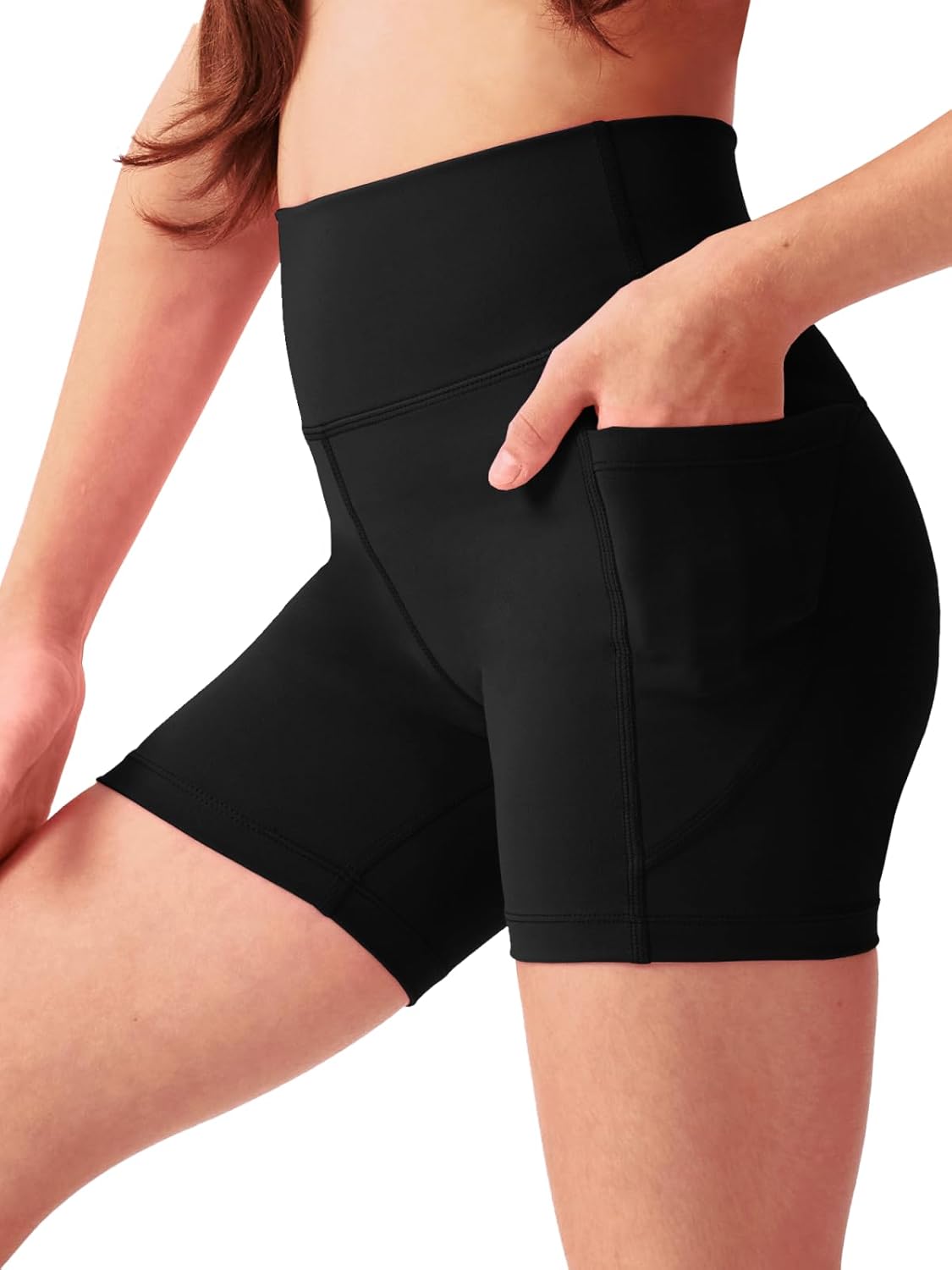 Skiennix Girls' High Waisted Biker Shorts - Stretchy Athletic Workout Shorts for Kids & Teens