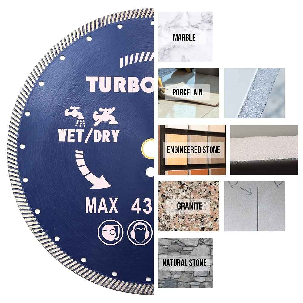 14" Diamond Turbo Saw Blade Granite Blade for Cutting Granite Marble (14")