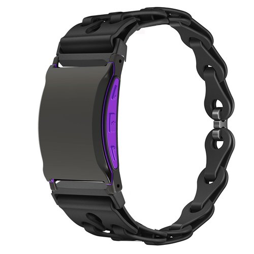 Lamshaw Compatible for Shock Clock 3 Bands, Elastic Silicone Hollowed Out Replacement Straps Compatible for Pavlok Shock Clock 3 (Black)