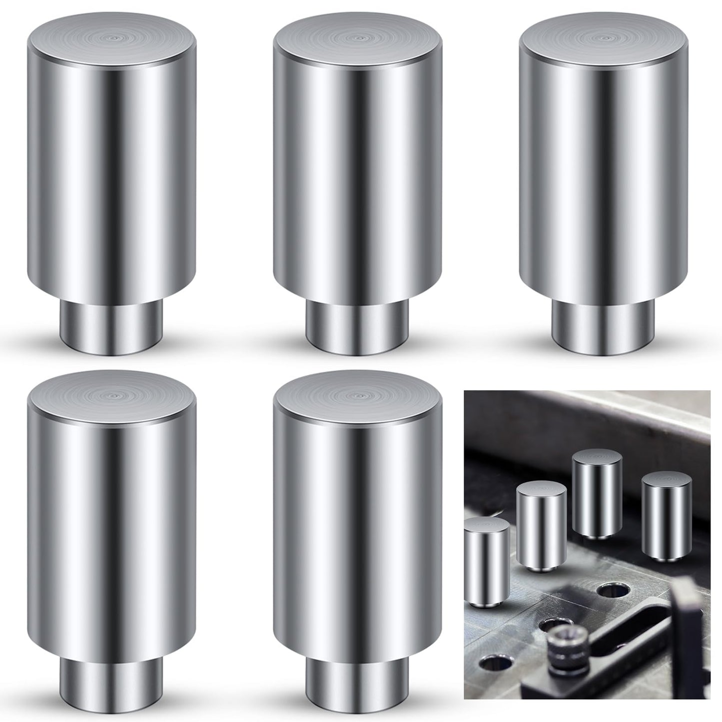 Hicarer 5 Pcs 5/8 x 1 x 1.5 Welding Table Fixture Pins Stop Alignment Square Quick Setup Fixturing Kit Welding Table Accessories for Portable Welding Table