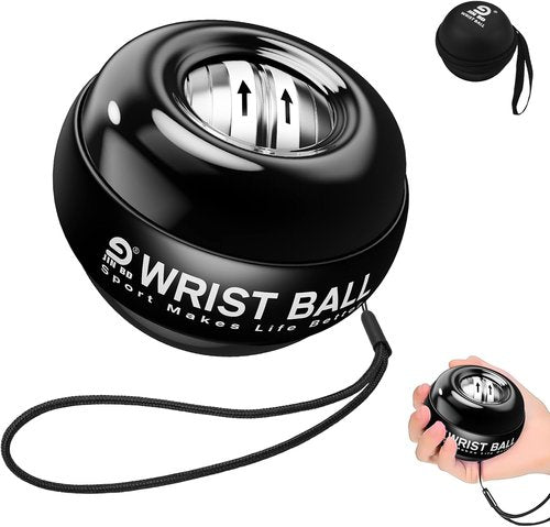 JIN BD Gyro Ball Wrist Trainer - Auto-Start Gyroscopic Forearm Exerciser for Strengthening Arms & Fingers