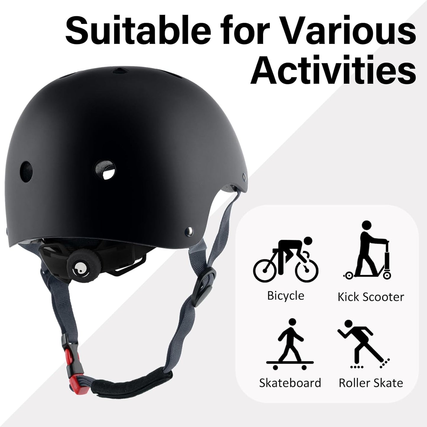 Skiennix Multi-Sport Helmet - Lightweight & Adjustable for Skateboarding, Biking, Scootering | 3 Sizes Available