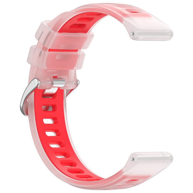 TopPerfekt Watch Band Compatible with Garmin Forerunner 570 42mm, Soft Silicone Replacement Strap Wristband for Vívoactive 6/5/Venu Sq/2 Plus Smartwatch for Women Men 2 Pack Clear-Red/Transparent-Blue