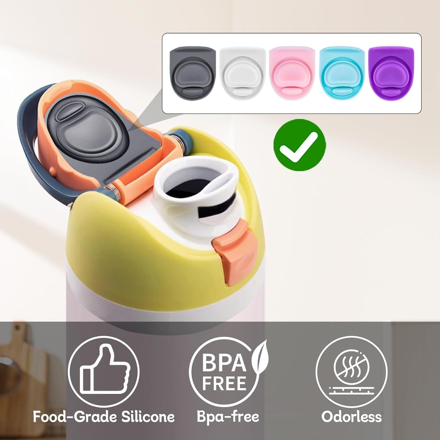 Owala Replacement Lid Rubber Seal Gasket - 5 Pcs Compatible with FreeSip Water Bottles | Top Insert Cap Parts