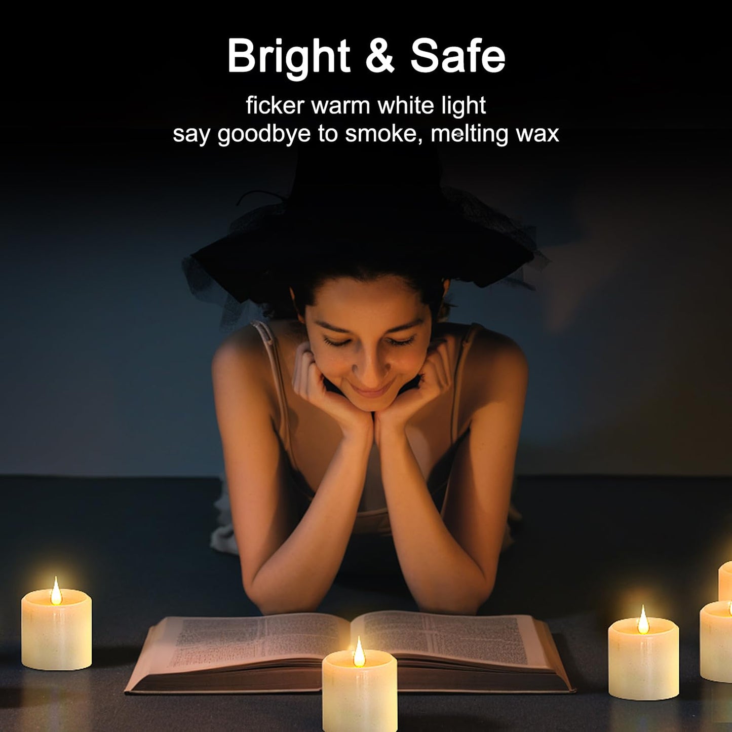 Flickering Flameless Candles, 3D Moving Flame Battery Operated Candles with Timer and Remote, Last 600+ Hours Flameless Candles, Fake Candles, Real Wax Pillar Electric LED Candle 3"x3" 2 Pack