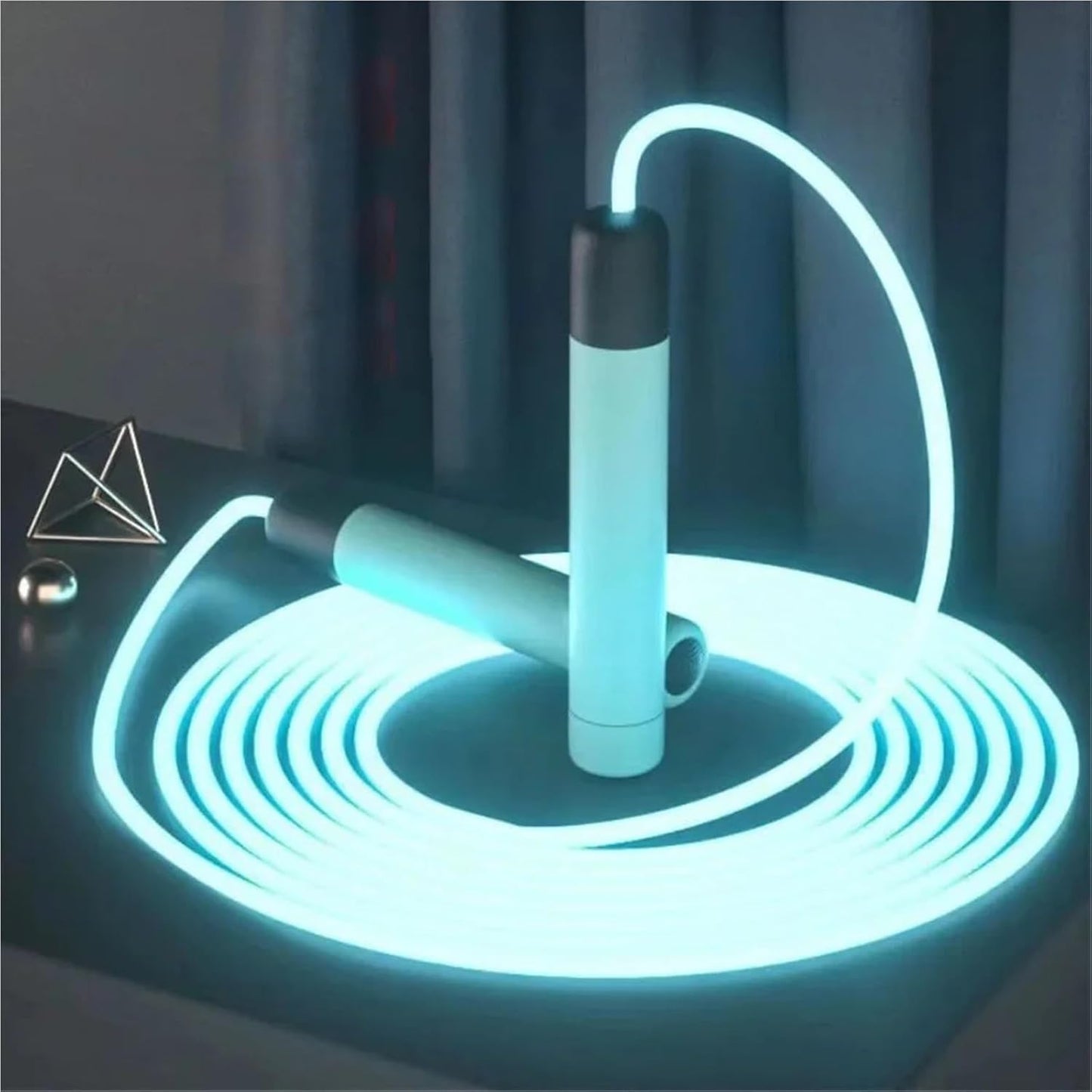 Skiennix LED Night Glow Jump Rope - Adjustable Skipping Rope for Adults | Portable Fitness Equipment