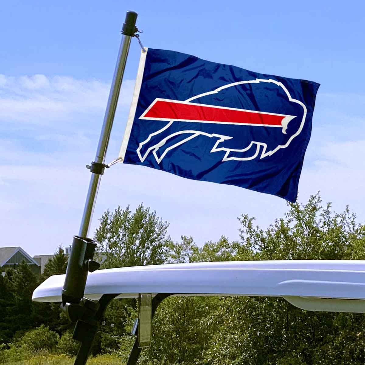 Buffalo Bills Golf Cart Flag Pole and Holder Mounting Bracket