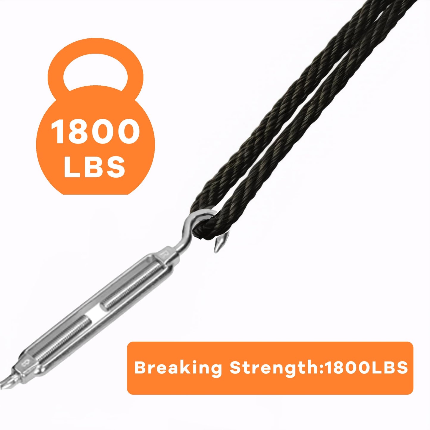 300FT T316 Black Stainless Steel Cable 1/8 inch, Black Aircraft Cable for Deck Railing, 7 x 7 Strands Construction Braided Steel Cable, Black Wire Cable for Wood Posts