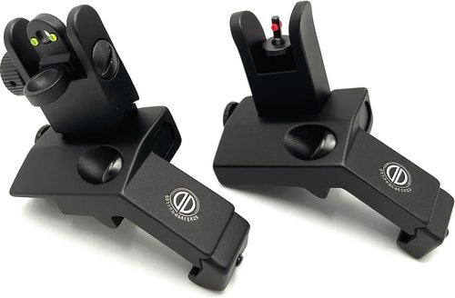 Dagger Defense Fiber Optic BUIS - Canted Iron Sights with Spring Loaded Deployment