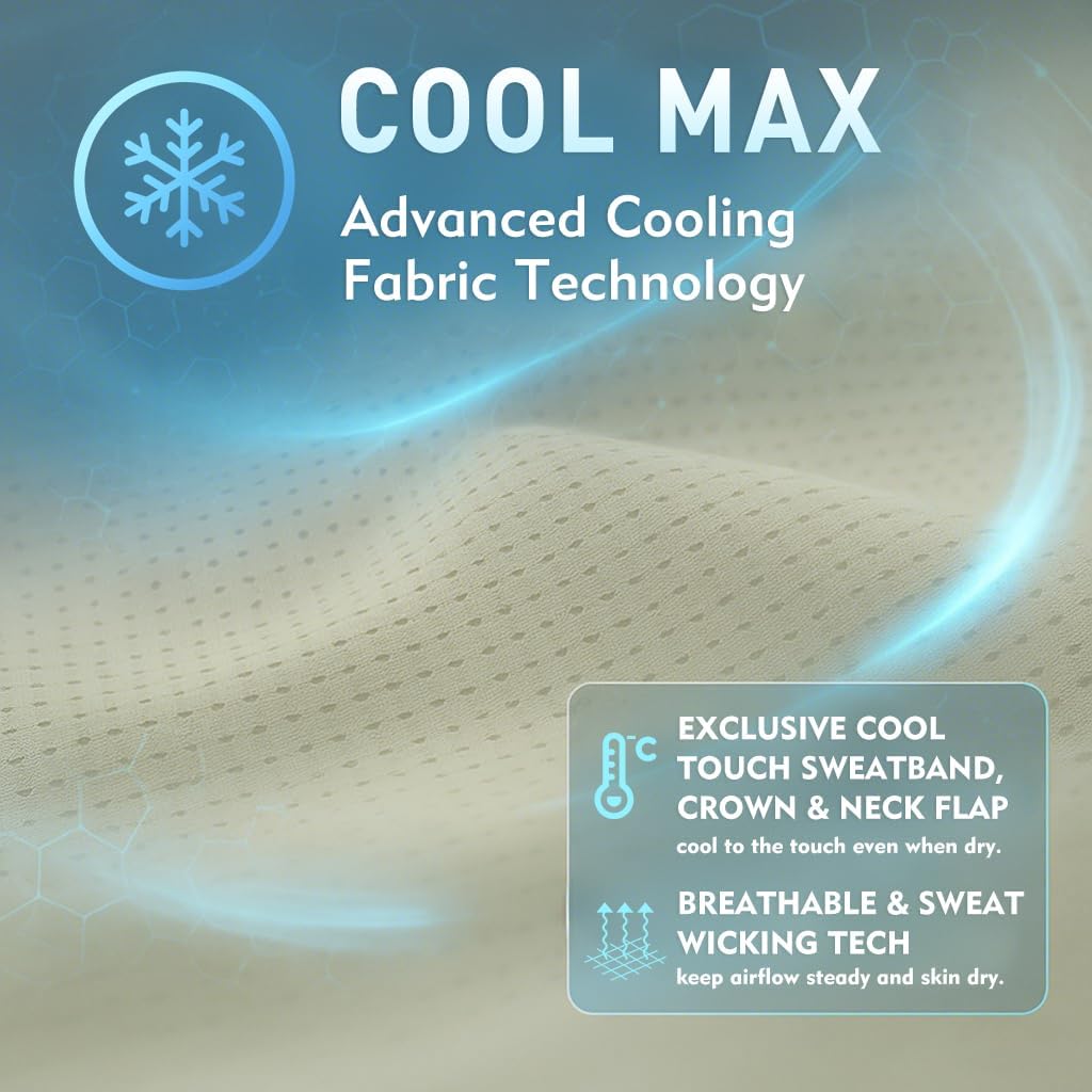 TOP-EX Cooling Sun Hat - UPF 50+ Wide Brim with Neck Flap for Hiking, Fishing & Comfort