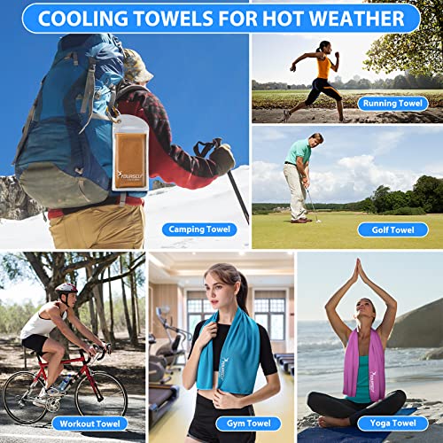 Cooling Towel for Neck - Instant Cooling Relief, 40"x12", Orange