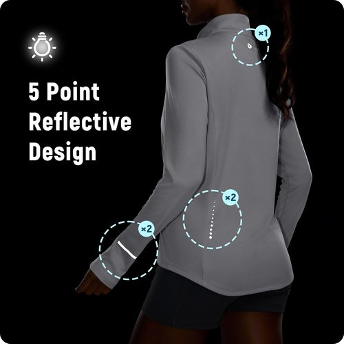Baleaf Women's Sun Shirts - UPF 50+ Lightweight Running Jacket with UV Protection | Full Zip, Long Sleeve, Pockets
