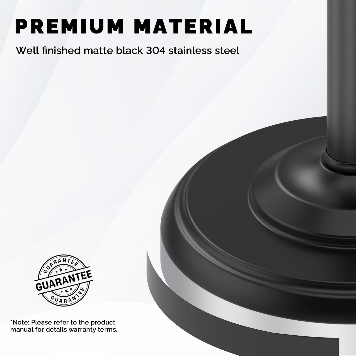 Brushed Nickel Free Standing Toilet Paper Holder with Pivoting Design & Weighted Base