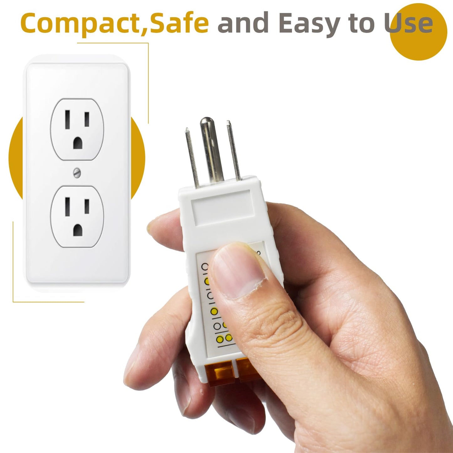 Outlet Tester, Circuit Tester for Grounding Products, Electric Outlet Tester Plug in, Socket Tester for North American Outlets
