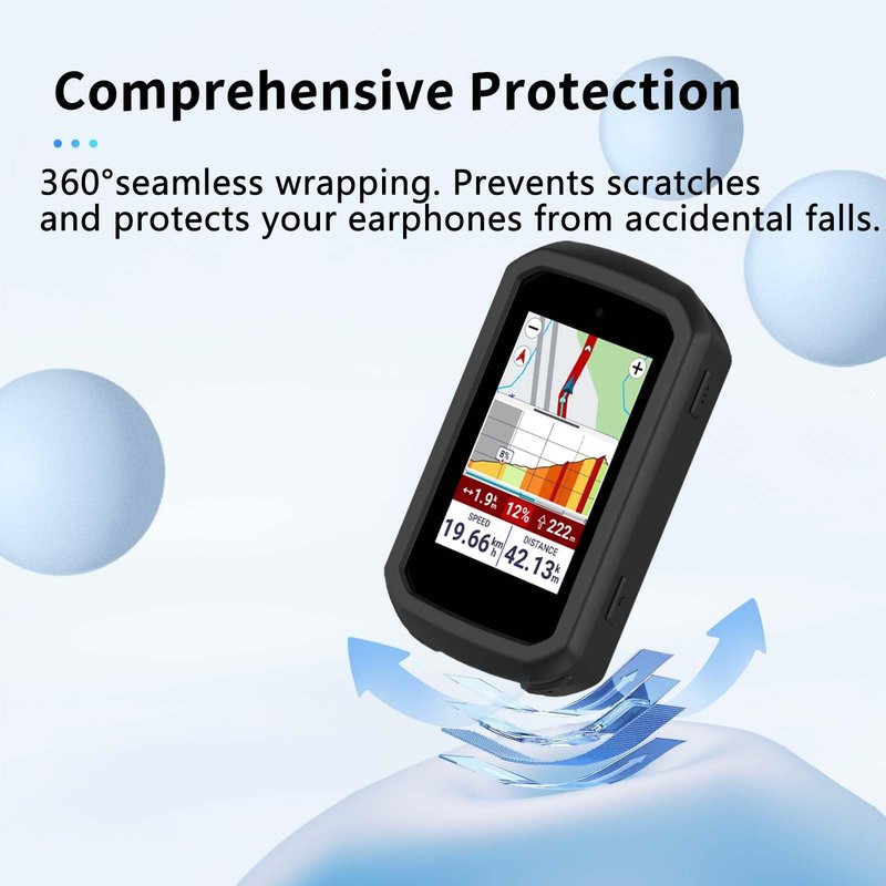 Case for Garmin Edge 850,NOUKAJU Silicone Protective Case,Drop-Proof,Scratch-Proof,Shock-Proof,Protective Cover for Garmin Edge 850 Cycling Computer(Black)