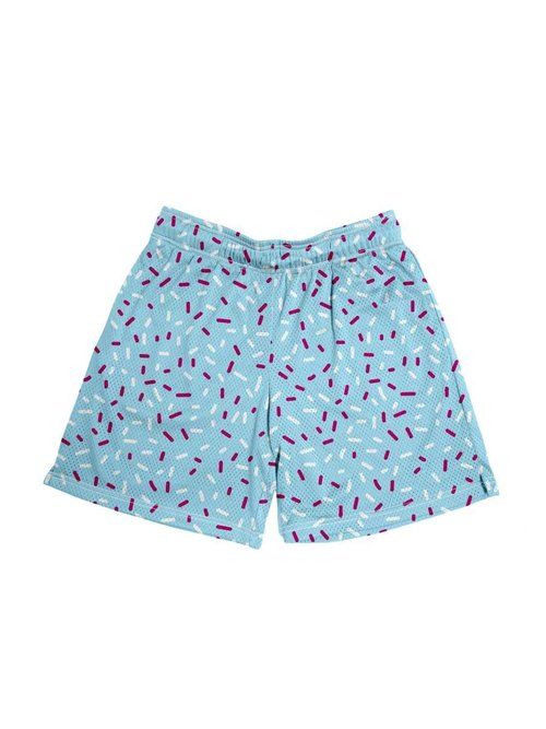 Men's Ice Cream Graffiti Print Mesh Athletic Lightweight Quick-Dry Gym Shorts with Pockets for Running Basketball Workout (US, Alpha, Small, Regular, Regular, Blue)