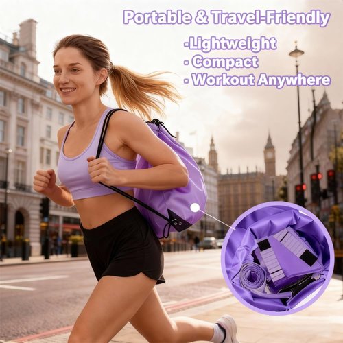Pilates Equipment Set for Home Workouts –15in1 Home Pilates Kit with Ring and Ball Set, Resistance Bands, Pilates Yoga Accessories, Core Sliders & Ankle Weights, Pilates Essentials Kit (Purple)