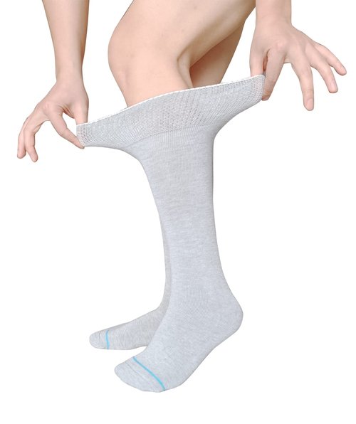 LORVVDE Cam Walker Walking Boot Socks Replacement Sock Liner for Orthopedic Boots Brace, Tube Sox for Air Cam Walkers and Fracture Cast Cover Grey 2 Pairs