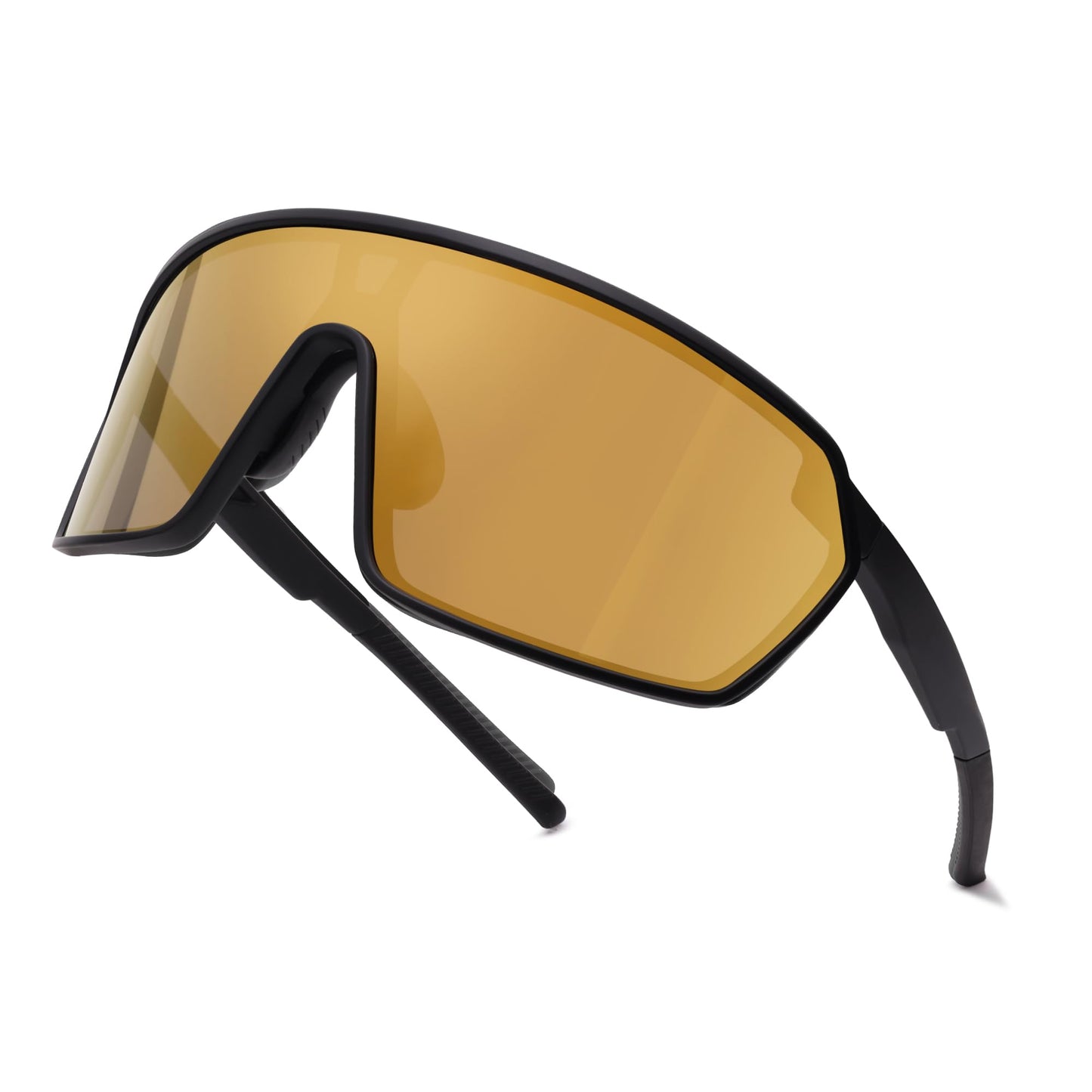 SOJOS Cycling Sport Glasses for Women Man, UV400 Protection Wrap Around Lightweight TR90 Frame Sunglasses, Glod Lens, SJ2353