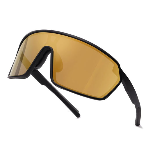 SOJOS Cycling Sport Glasses for Women Man, UV400 Protection Wrap Around Lightweight TR90 Frame Sunglasses, Glod Lens, SJ2353