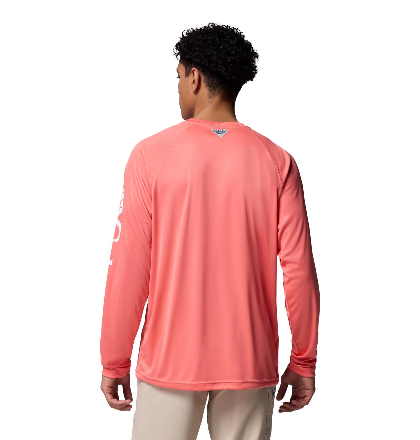 Columbia Men's PFG Terminal Tackle Long Sleeve Fishing Shirt, Melonade/White Logo, 1X