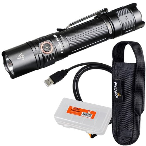 Fenix PD35 v3.0 Rechargeable Tactical Flashlight, 1700 Lumens EDC with Organizer (Black)