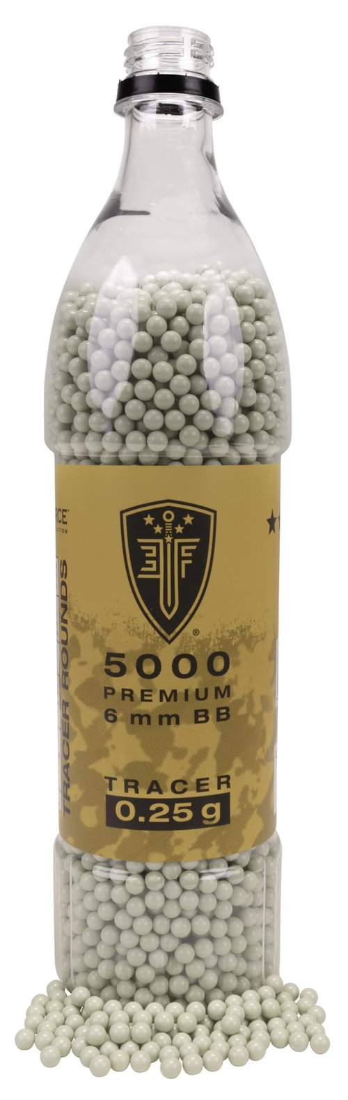 Elite Force Tracer BBS Glow-in-The-Dark Premium 6mm Airsoft BBS Ammo, 5000 Count, 0.25 Gram