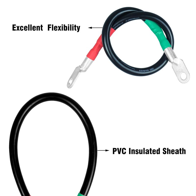 4 Gauge Golf Cart Battery Cables for EZGO TXT 1994-UP 36V & 48V Golf Carts,Pure Copper Wiring Kit with Terminals