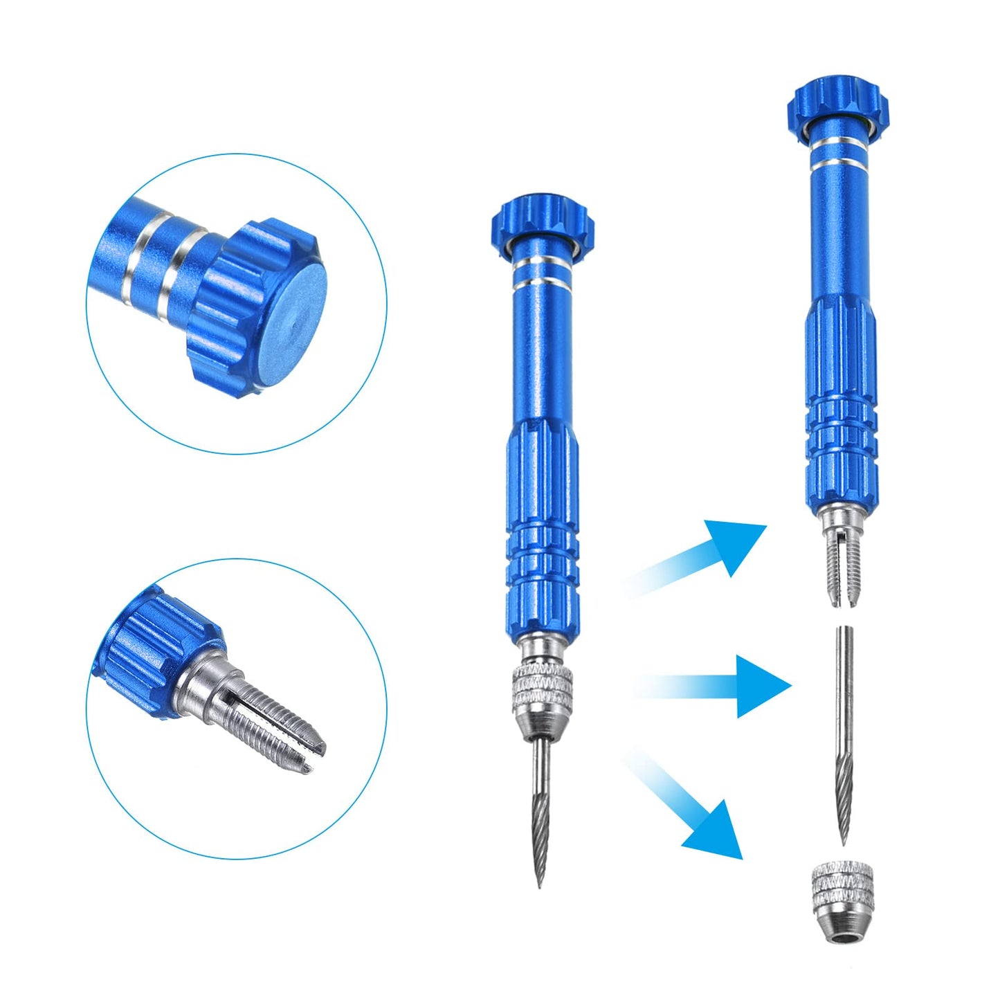 PATIKIL Badminton Grommet Remover, Stainless Steel Racquet Eyelets Nail Cone Badminton Racket Tool Accessory, Blue