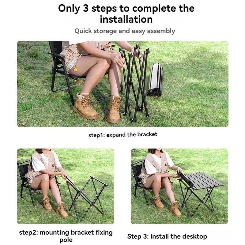 Simidobook Folding Camping Table – Ultralight Aluminum Portable Table for Camping, Hiking, Backpacking, Picnic, Beach, BBQ – Compact Lightweight Collapsible Travel Side Table for Outdoor, RV, (1)