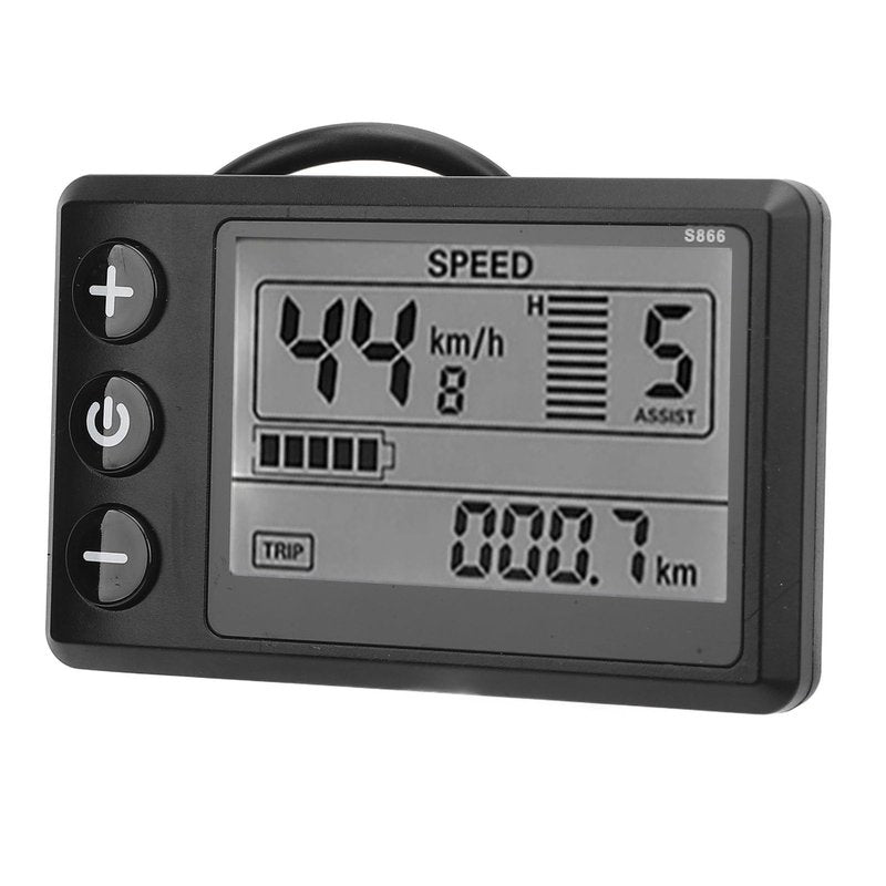 BTSEURY Electric Scooter LCD Display Meter, Electric Cycling Panel S866 24V 36V 48V 60V 6 Pin Water Display Control Panel for Electric Scooter Accessories