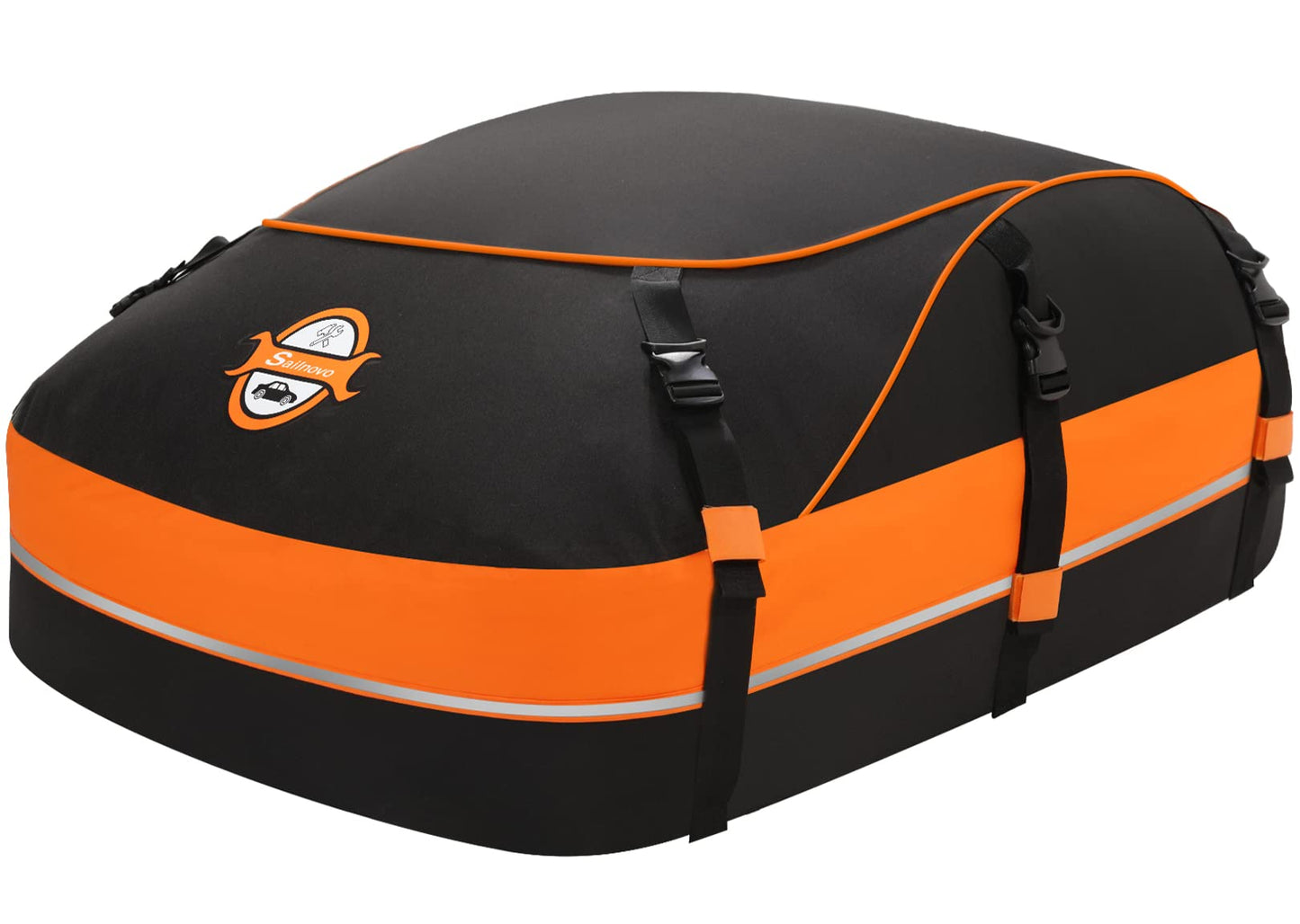 Sailnovo Car Rooftop Cargo Carrier Roof Bag, 20 Cubic Feet Waterproof Car Rooftop Cargo Carrier Bag Fit Car with Without Roof Rack - Car Top Carrier with Tie-Down Strap, Safety Hook