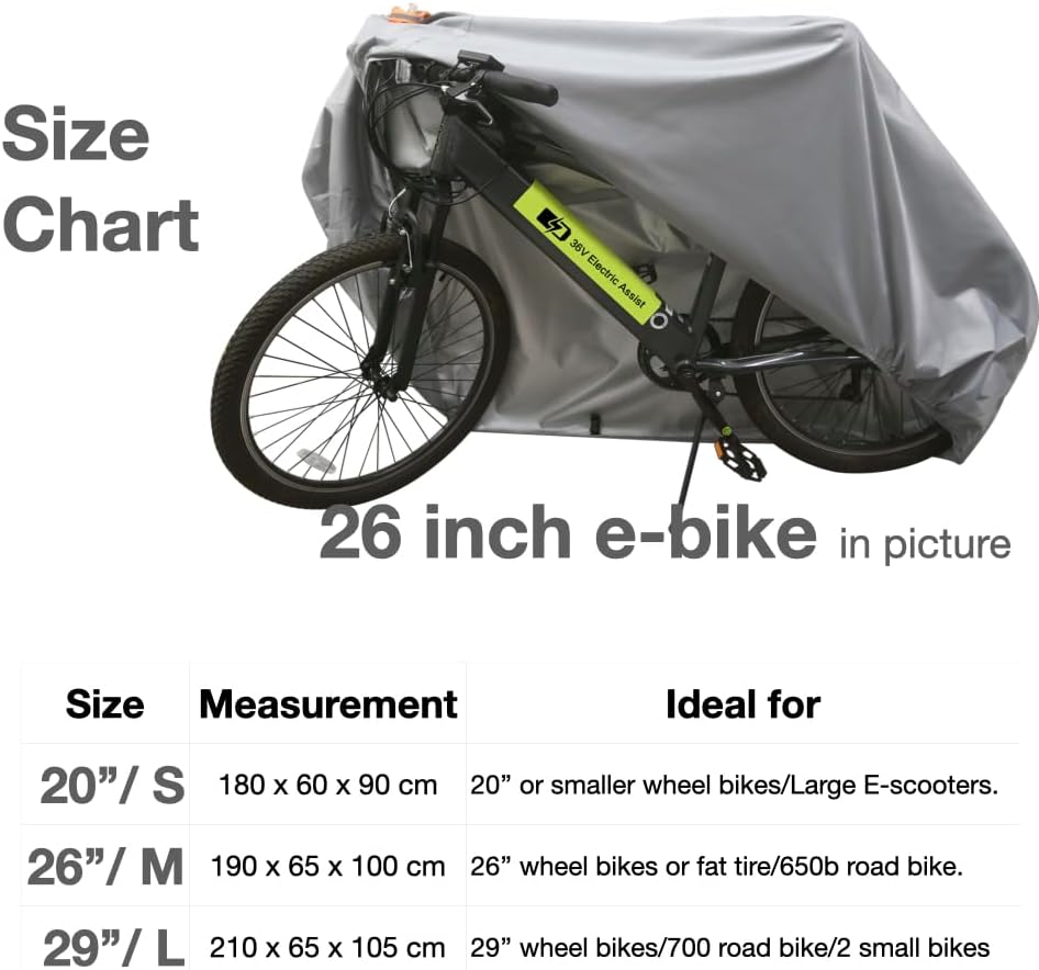 Urby Heavy Duty Bicycle Cover - Waterproof & Heat Resistant | Ideal for Electric Bikes (29''/Large)