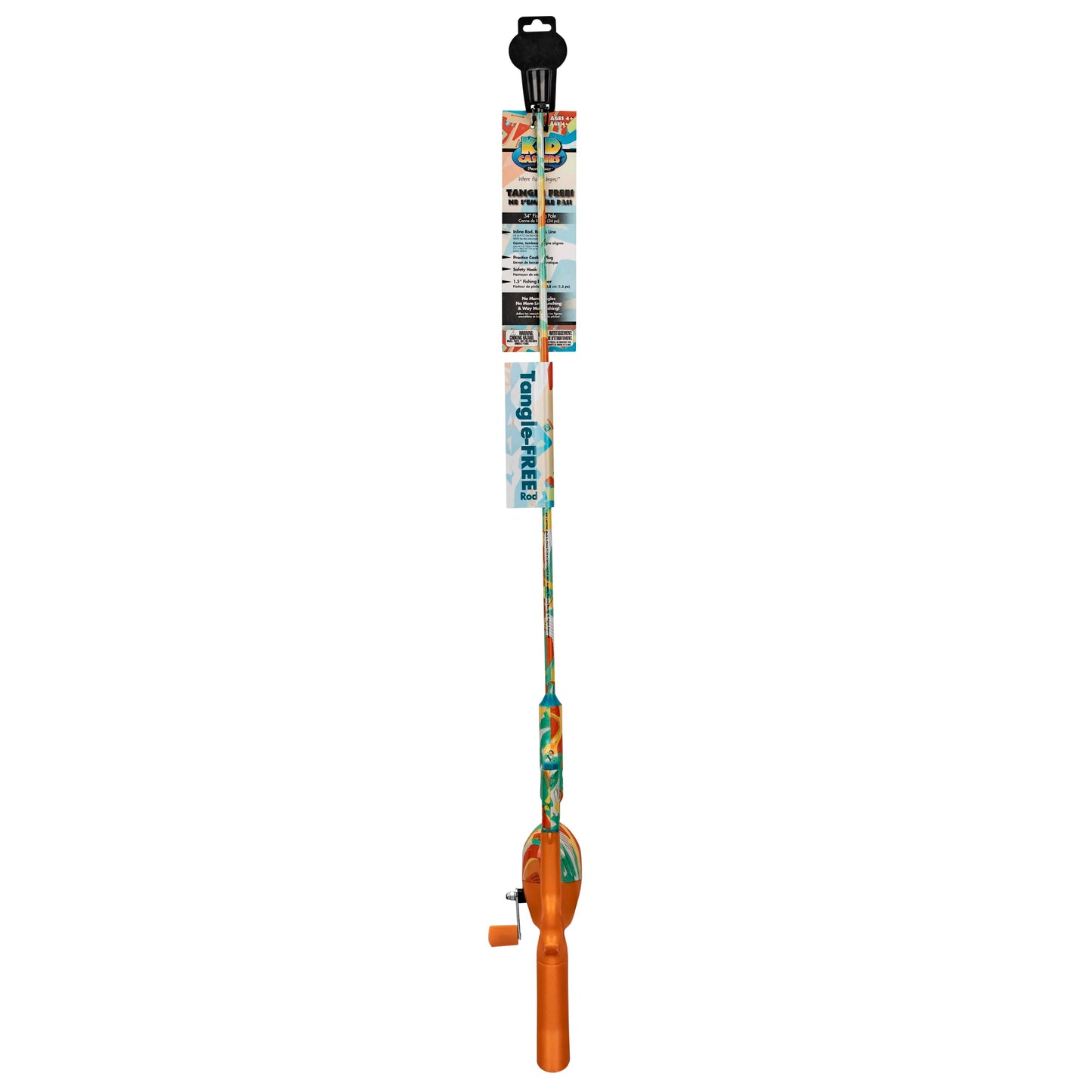 Kid Casters: Krazy Tangle-Free Fishing Combo | Spincast Reel & Practice Casting Plug | 34" Tangle-Free