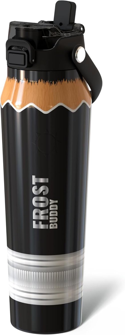 Frost Buddy 32oz Insulated Water Bottle - Leak-Proof Stainless Steel with Straw & Chug Lid | 24-Hour Cold Retention, Sweat-Proof, Cup Holder Friendly for Gym & Travel