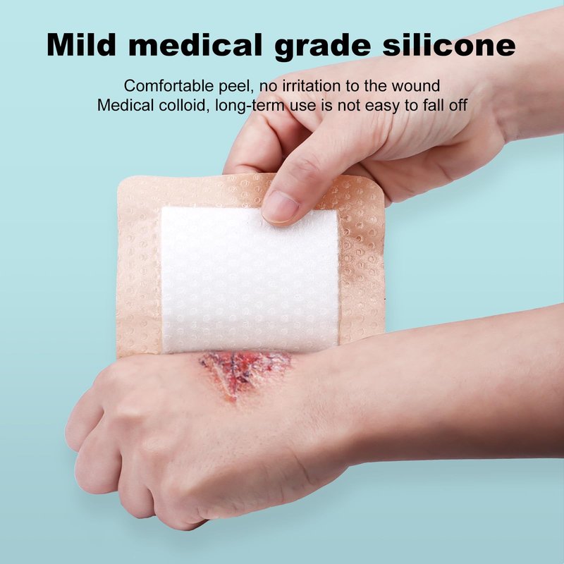 Silicone Foam Dressing 3x3 Gentle Border, Waterproof Silicone Bandages for Wounds Care, Bed Sore Patches, Super Absorbent Wound Dressing, Self Adhesive Pressure Sore Pads (30)