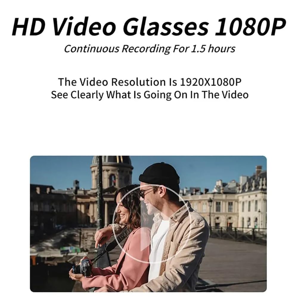 Limiete 1080p HD Camera Sunglasses – Hands-Free Video Glasses with Motion Detection/No Wi-Fi Needed/Supports up to 512GB MicroSD/Lightweight Solid Frame/USB Charging Cable Included
