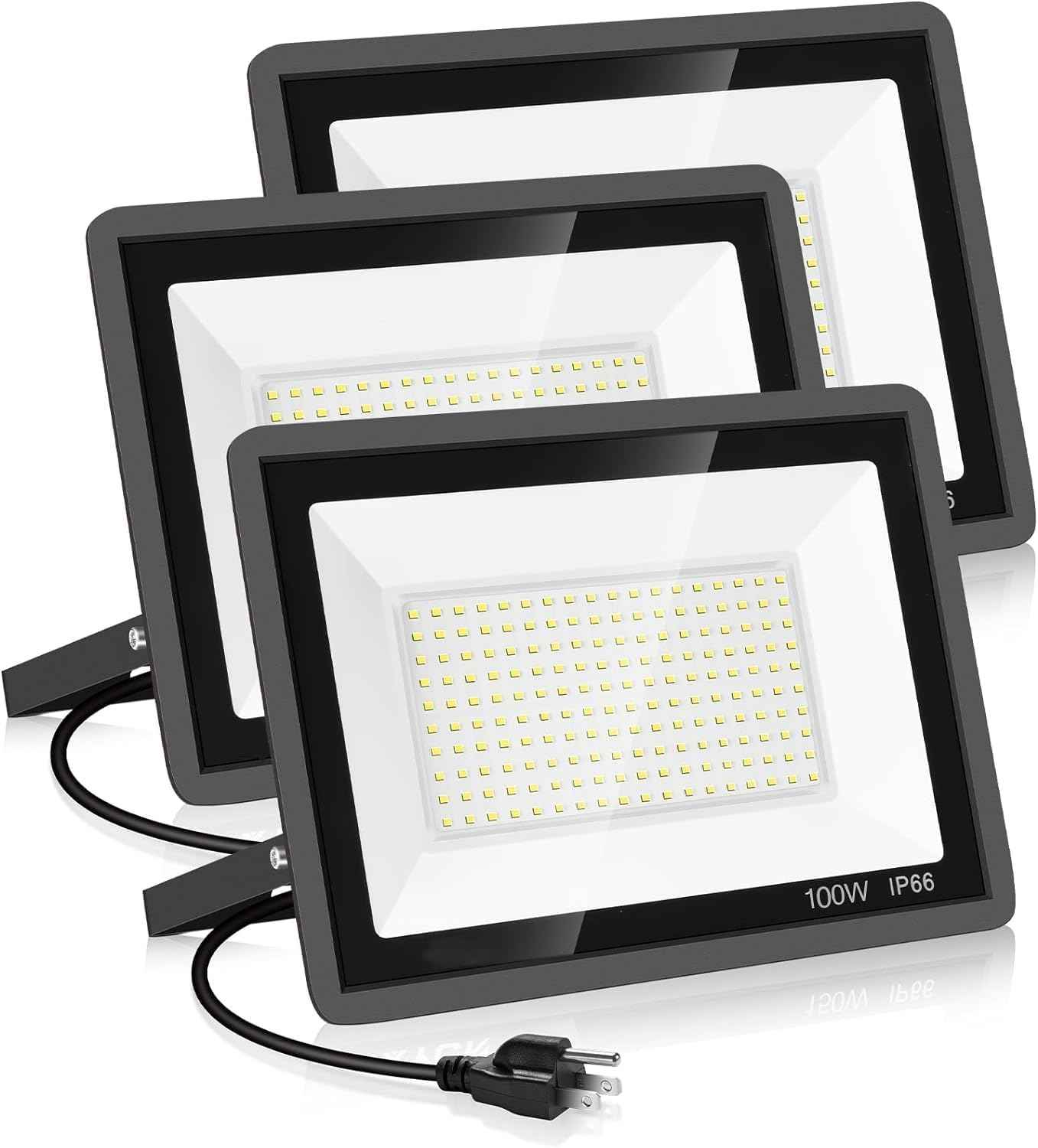 300W LED Flood Light - 2000W Equivalent, 5000K Daylight, 43500LM Waterproof Commercial Lighting for Sports Fields & Stadiums