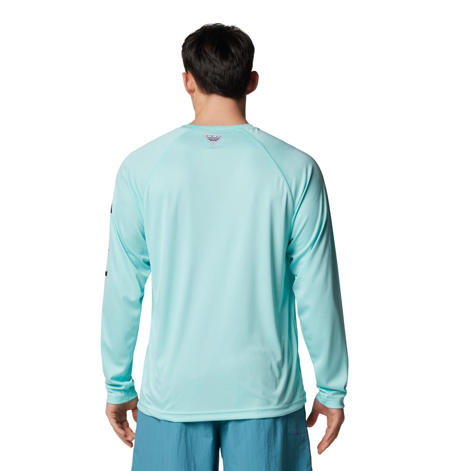 Columbia Men's PFG Terminal Tackle Long Sleeve Fishing Shirt, Gulf Stream/Black Logo, 6X